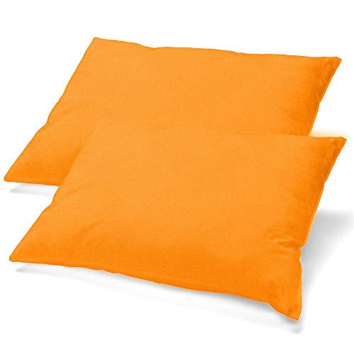 CelinaTex BeNature Kissenbezug Doppelpack 40 x 80 cm orange Baumwolle Kopfkissen Bezug Jersey von CelinaTex