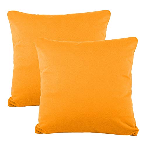 CelinaTex BeNature Kissenbezug Doppelpack 50 x 50 cm orange Baumwolle Dekokissen Bezug Jersey von CelinaTex