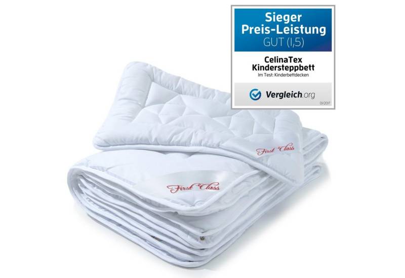 CelinaTex Bettdecke, Kopfkissen + Topper First Class Mikrofaser Kinder 4Jahr. Steppdecke 100x135cm + 40x60cm von CelinaTex