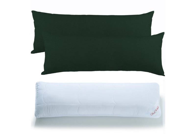 CelinaTex Bettdecke, Kopfkissen + Topper FirstClass Seitenschläfer Kissen 40x120cm +2x BeNature anthrazit von CelinaTex