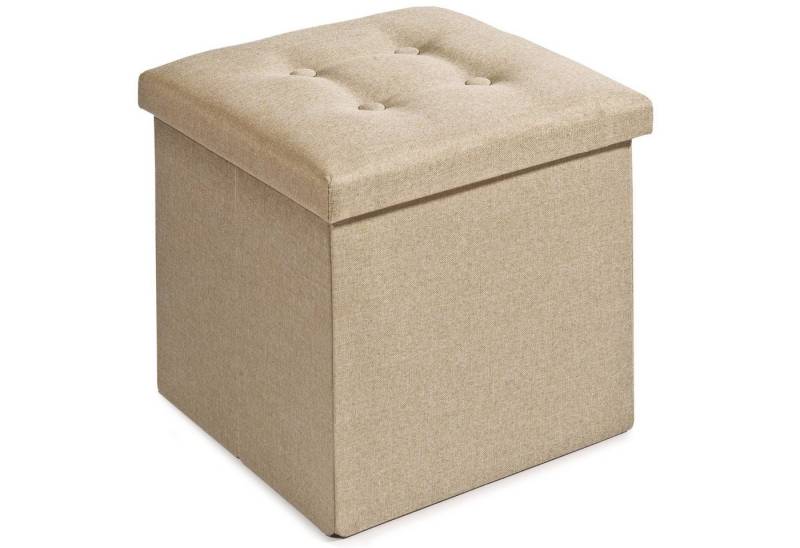 CelinaTex Sitzhocker Falthocker Sitzhocker Truhe mit Stauraum faltbar 38x38x38cm beige, als Fußablage verwendbar,Wohnraumdekoration,vielseitig verwendbar von CelinaTex