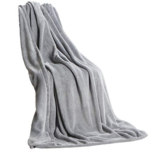 CelinaTex Flauschige Kuscheldecke XXL 200 x 220 cm Silber Decke Sofa Couch warm Wohndecke weich Mikrofaser Fleece Oeko-TEX Quebec von CelinaTex