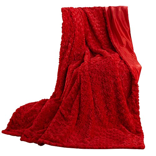 CelinaTex Flauschige Kuscheldecke 150 x 200 cm rot Luxus Wendedecke Sofadecke Plüsch Nicki Mikrofaser Fleece Oeko-TEX Florenza von CelinaTex