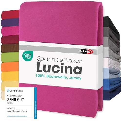 CelinaTex Jersey Spannbettlaken Lucina 180x200-200x200cm pink 100% Baumwolle gekämmt bis 26cm Matratzenhöhe Spannbettbezug, Leintuch, Bettlaken, elastisch, Strech, Oeko-Tex CelinaTex Jersey Spannbettlaken Lucina 180x200-200x200cm pink 100% Baumwolle gekämmt bis 26cm Matratzenhöhe Spannbettbezug, Leintuch, Bettlaken, elastisch, Strech, Oeko-Tex von CelinaTex