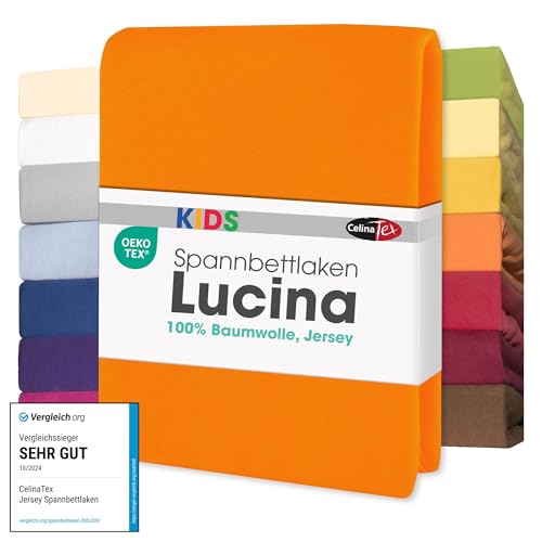CelinaTex Jersey Spannbettlaken Lucina für Kids 60x120-70x140cm orange 100% Baumwolle gekämmt superweich Spannbettbezug, Leintuch, Bettlaken, elastisch, Strech, Oeko-Tex CelinaTex Jersey Spannbettlaken Lucina für Kids 60x120-70x140cm orange 100% Baumwolle gekämmt superweich Spannbettbezug, Leintuch, Bettlaken, elastisch, Strech, Oeko-Tex von CelinaTex