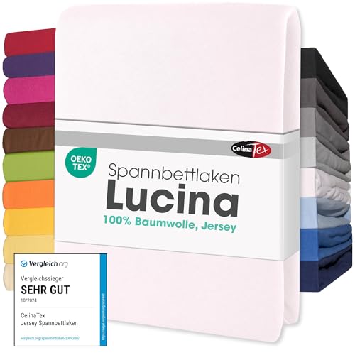 CelinaTex Jersey Topper Spannbettlaken Lucina Doppelpack 90x200-100x200cm Schnee weiß 100% Baumwolle gekämmt bis 12cm Matratzenhöhe Spannbettbezug, Leintuch, Bettlaken, elastisch, Strech, Oeko-Tex CelinaTex Jersey Topper Spannbettlaken Lucina Doppelpack 90x200-100x200cm Schnee weiß 100% Baumwolle gekämmt bis 12cm Matratzenhöhe Spannbettbezug, Leintuch, Bettlaken, elastisch, Strech, Oeko-Tex von CelinaTex