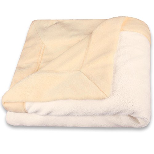 CelinaTex Flauschige Kuscheldecke 150 x 200 cm beige und Creme weiß Decke Sofa Wohndecke Mikrofaser Fleece Oeko-TEX Toronto von CelinaTex