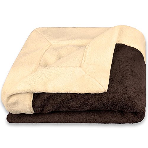 CelinaTex Flauschige Kuscheldecke 150 x 200 cm beige und dunkel braun Decke Sofa Wohndecke Mikrofaser Fleece Oeko-TEX Toronto von CelinaTex