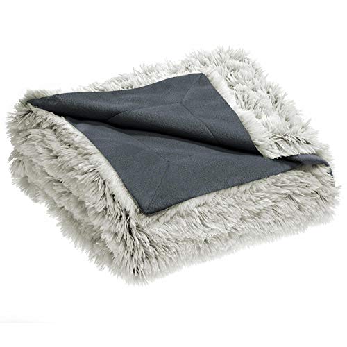 CelinaTex Kuscheldecke XXL 220 x 240 cm Creme grau Sofadecke Longhair Kunstfelldecke Flokati Optik Decke Fleece Oeko-TEX Shetland von CelinaTex