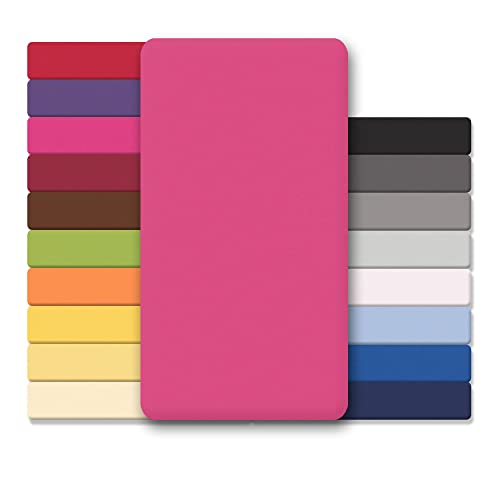 CelinaTex Jersey Spannbettlaken Lucina Doppelpack 140x200-160x200cm pink 100% Baumwolle gekämmt bis 26cm Matratzenhöhe Oeko-TEX von CelinaTex