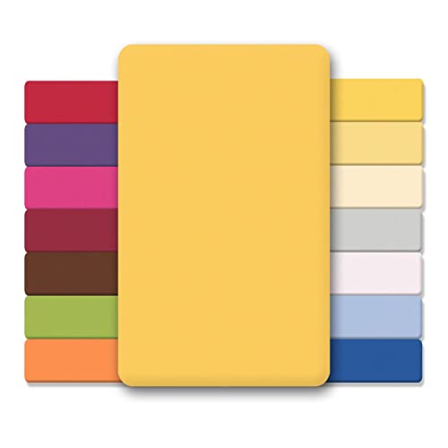 CelinaTex Jersey Spannbettlaken Lucina für Kids Doppelpack 60x120-70x140cm mais gelb 100% Baumwolle gekämmt superweich Oeko-TEX von CelinaTex