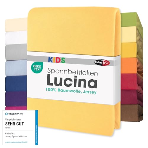 CelinaTex Jersey Spannbettlaken Lucina für Kids Doppelpack 60x120-70x140cm Creme gelb 100% Baumwolle gekämmt superweich Spannbettbezug, Leintuch, Bettlaken, elastisch, Strech, Oeko-Tex CelinaTex Jersey Spannbettlaken Lucina für Kids Doppelpack 60x120-70x140cm Creme gelb 100% Baumwolle gekämmt superweich Spannbettbezug, Leintuch, Bettlaken, elastisch, Strech, Oeko-Tex von CelinaTex