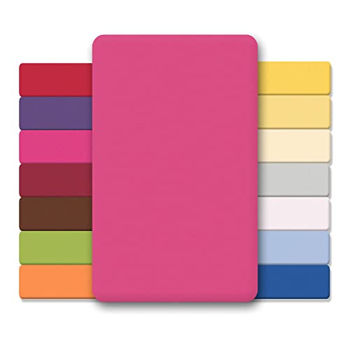 CelinaTex Jersey Spannbettlaken Lucina für Kids Doppelpack 60x120-70x140cm pink 100% Baumwolle gekämmt superweich Oeko-TEX von CelinaTex