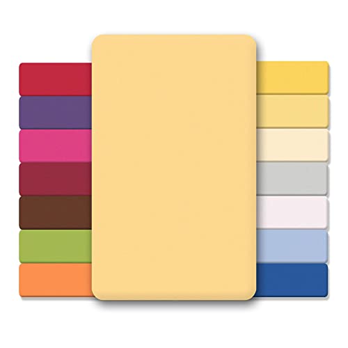 CelinaTex Jersey Spannbettlaken Lucina für Kids Dreierpack 60x120-70x140cm Creme gelb 100% Baumwolle gekämmt superweich Oeko-TEX von CelinaTex