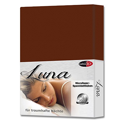 CelinaTex Luna Spannbettlaken 160 x 200 cm kastanien braun Polyester Bettlaken Mikrofaser Spannbetttuch von CelinaTex