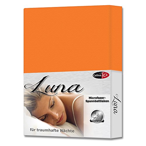 CelinaTex Luna Spannbettlaken 180 x 200 cm orange Polyester Bettlaken Mikrofaser Spannbetttuch von CelinaTex