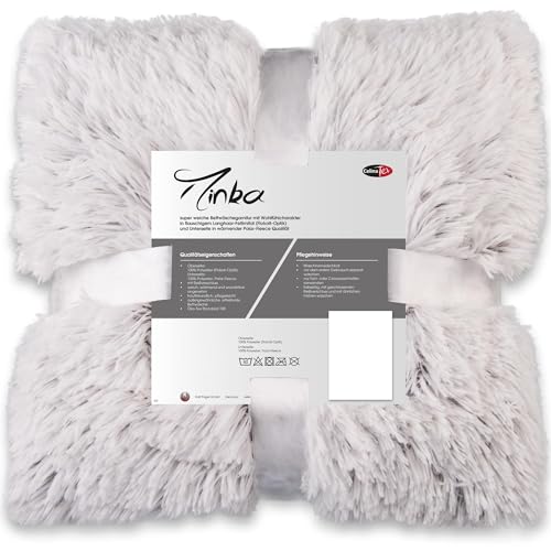 CelinaTex Minka Bettwäsche 155 x 220 cm 2teilig Longhair Felloptik Bettbezug Creme weiß braun von CelinaTex