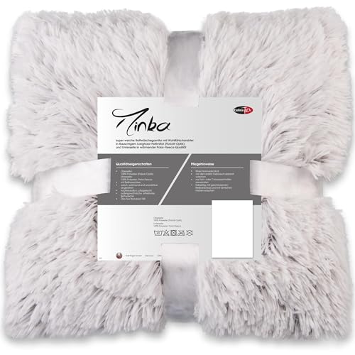 CelinaTex Minka Bettwäsche 200 x 200 cm 3teilig Longhair Felloptik Bettbezug Creme weiß braun von CelinaTex