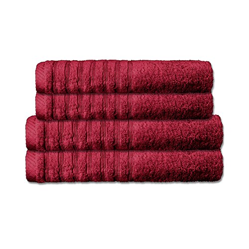 CelinaTex Pisa Handtuch-Set 4teilig 2X 70 x 140 cm 2X 80 x 200 cm Bordeaux Baumwolle Frottee Handtuch von CelinaTex