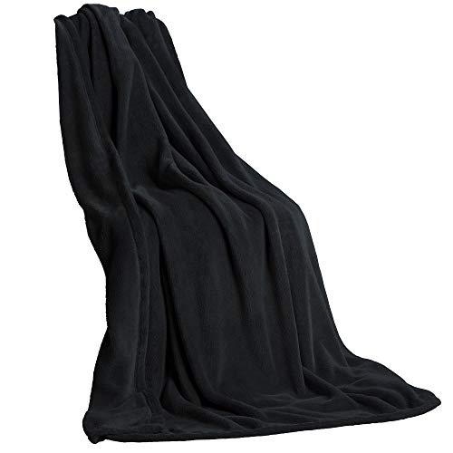 CelinaTex Flauschige Kuscheldecke 150 x 200 cm schwarz Decke Sofa Couch warm Wohndecke weich Mikrofaser Fleece Oeko-TEX Quebec von CelinaTex