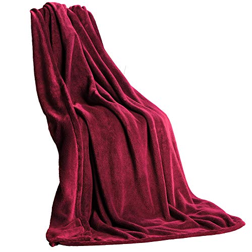 CelinaTex Flauschige Kuscheldecke XXL 200 x 220 cm Bordeaux Decke Sofa Couch warm Wohndecke weich Mikrofaser Fleece Oeko-TEX Quebec von CelinaTex