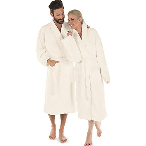 CelinaTex S-XXXL Bademantel Schalkragen Uni lang aufgesetzte Taschen Damen Herren Unisex warm Frottee Baumwolle OEKO-TEX Oregon von CelinaTex