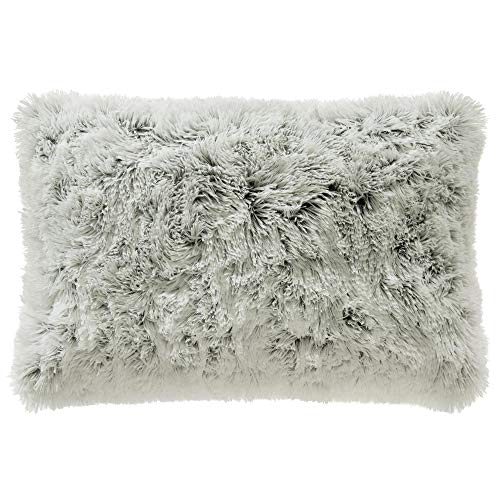 CelinaTex Shetland Dekokissen 40 x 60 cm Creme grau Flokati Optik Zierkissen Langhaar Sofakissen Kunstfell Kissen von CelinaTex