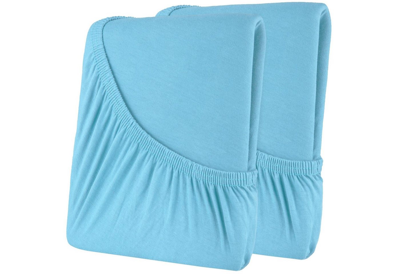 CelinaTex Spannbettlaken High-Line Laken Jersey Rundumgummi 2erSet 60x120-70x140cm hellblau, Baumwolle, (2 Stück), atmungsaktiv,bügelfrei,faltenfreier Sitz von CelinaTex