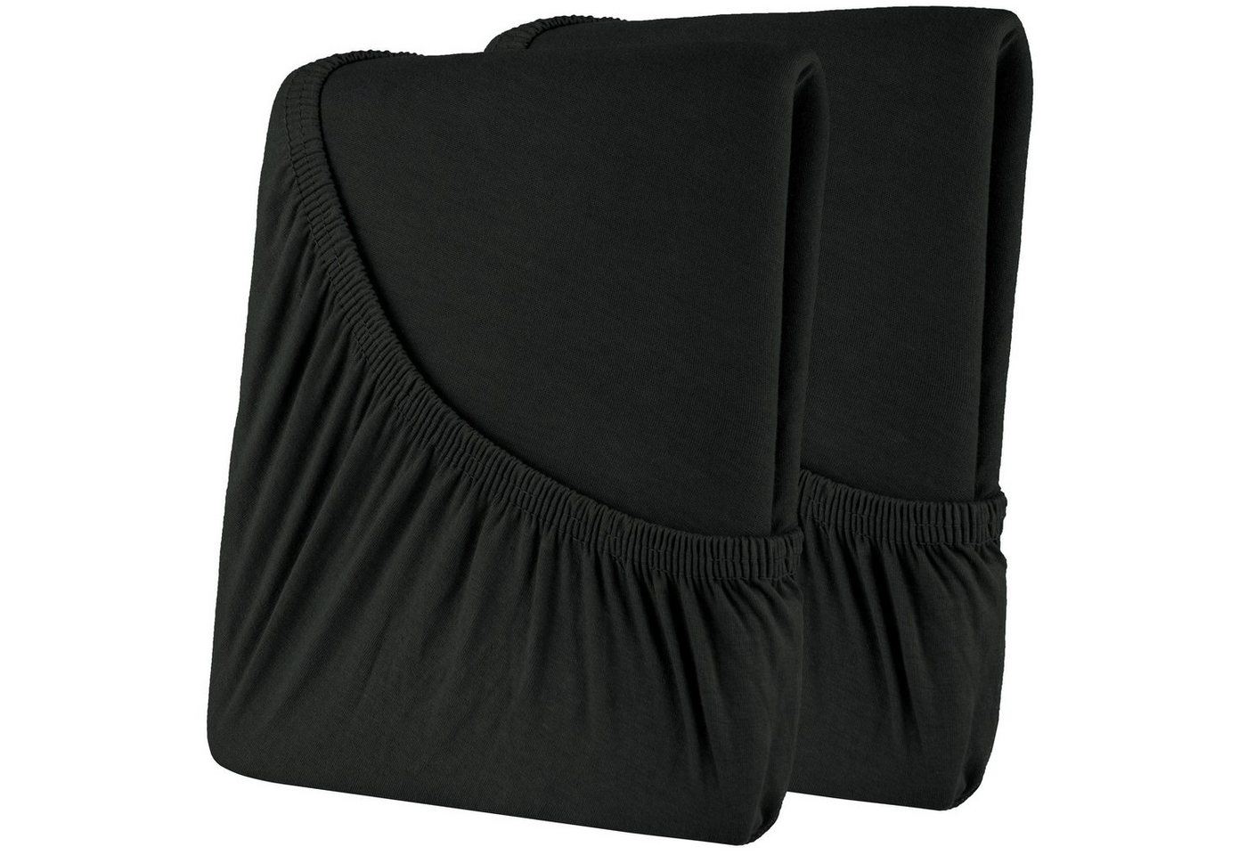 CelinaTex Spannbettlaken High-Line Laken Jersey Rundumgummi 2erSet 160x200cm schwarz, Baumwolle, (2 Stück), atmungsaktiv,bügelfrei,faltenfreier Sitz von CelinaTex