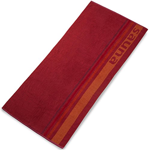 CelinaTex Stripes Saunatuch Doppelpack 80 x 200 cm rot Baumwolle Badehandtuch Frottee Handtuch Duschtuch Standlaken von CelinaTex