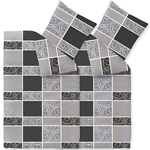 CelinaTex Style Bettwäsche 155 x 220 cm 4teilig Mikrofaser Fleece Bettbezug Denise gestreift grau schwarz CelinaTex Style Bettwäsche 155 x 220 cm 4teilig Mikrofaser Fleece Bettbezug Denise gestreift grau schwarz von CelinaTex