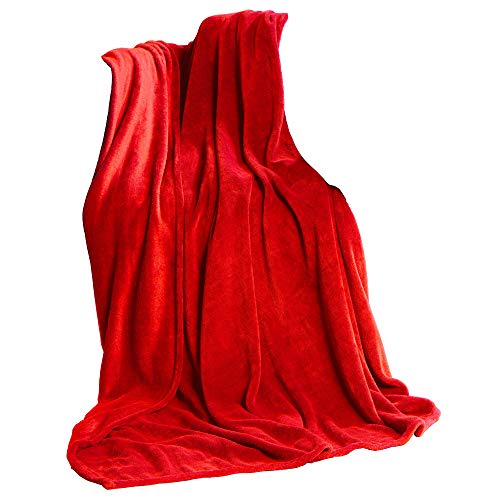 CelinaTex Flauschige Kuscheldecke 150 x 200 cm rot Decke Sofa Wohndecke weich Soft Mikrofaser Fleece Oeko-TEX TV-Decke von CelinaTex