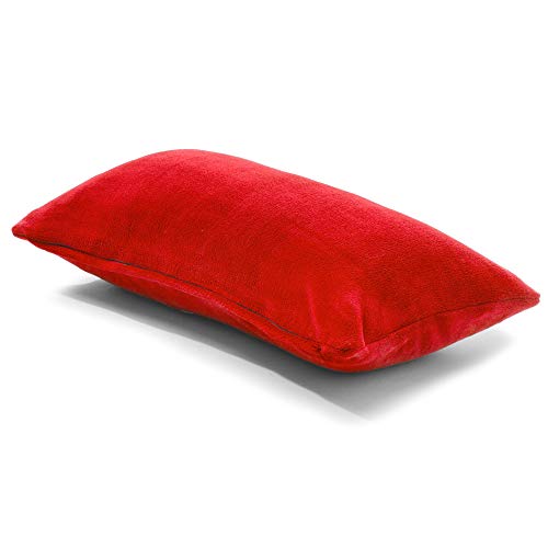 CelinaTex Xanio Dekokissen mit Innenkissen 40 x 80 cm rot Coral-Fleece Sofakissen Mikrofaser Kuschelkissen von CelinaTex