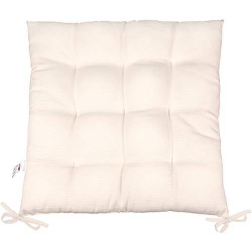 CelinaTex Yoyo Sitzkissen 40 x 40 cm beige Gartenstuhlkissen mit Bänder Sitzauflage Garten Balkon Terrasse von CelinaTex