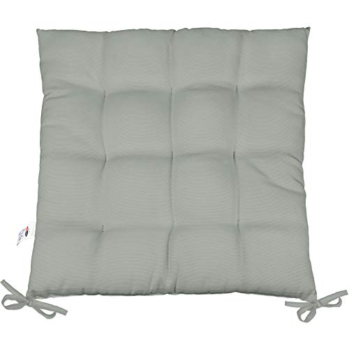 CelinaTex Yoyo Sitzkissen 40 x 40 cm grau Gartenstuhlkissen mit Bänder Sitzauflage Garten Balkon Terrasse von CelinaTex