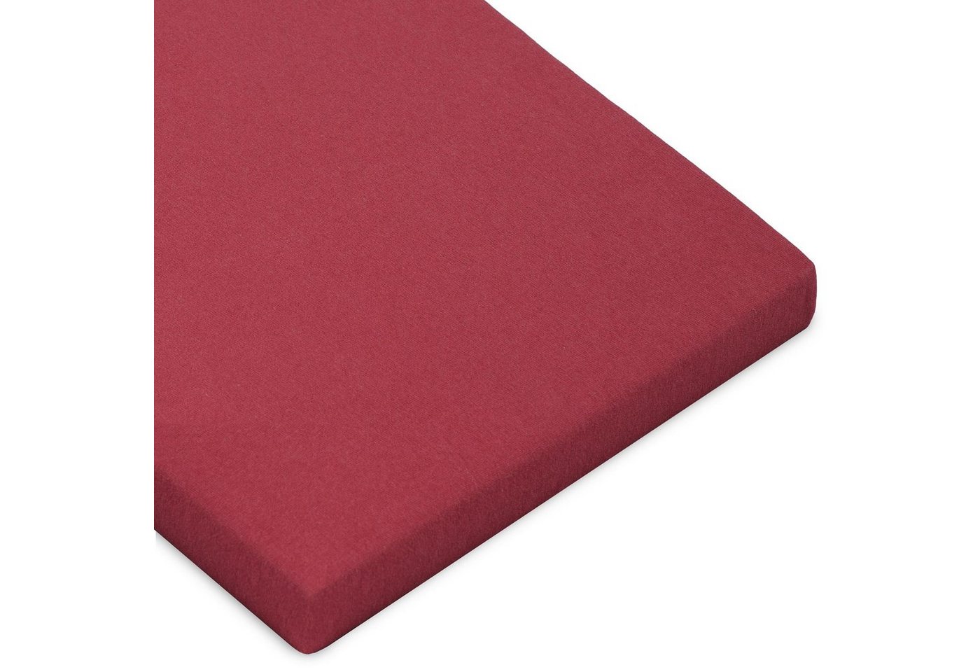 Spannbettlaken Casca Topper Spannbetttuch Elastan 140x200-160x220cm bordeaux, CelinaTex, Baumwolle, (1 Stück), bügelfrei,dauerelastisch und weich,extrem feine Fasern von CelinaTex