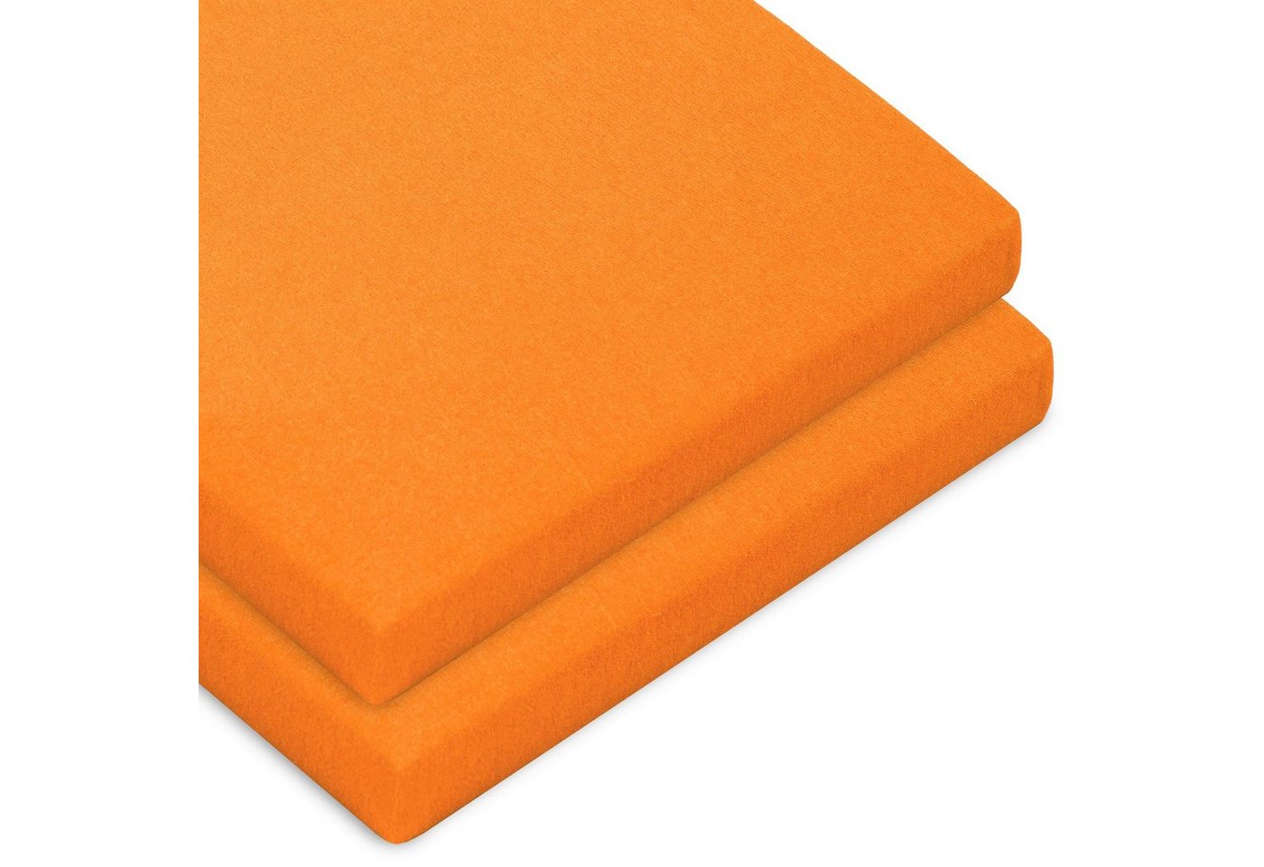 Spannbettlaken Casca Topper Spannbetttuch Elastan 2erSet 90x200-100x220cm orange, CelinaTex, Baumwolle, (2 Stück), bügelfrei,dauerelastisch und weich,extrem feine Fasern von CelinaTex