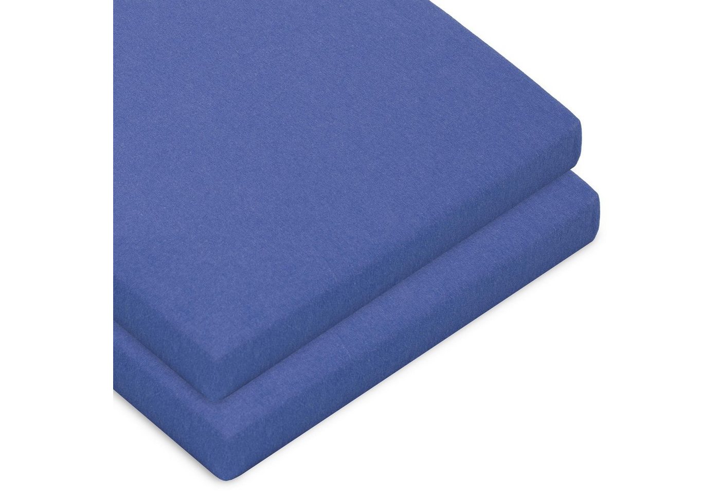 Spannbettlaken Casca Topper Spannbetttuch Elastan 2erSet 90x200-100x220cm royalblau, CelinaTex, Baumwolle, (2 Stück), bügelfrei,dauerelastisch und weich,extrem feine Fasern von CelinaTex