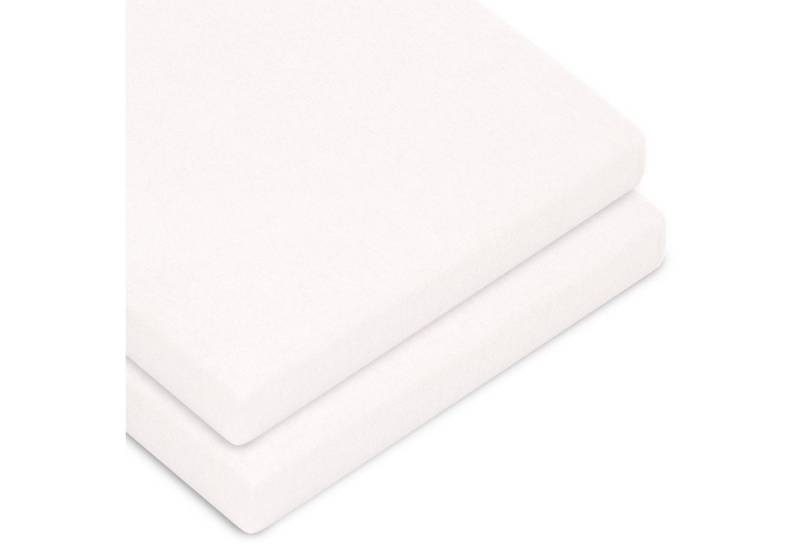 CelinaTex Spannbettlaken Casca Topper Spannbetttuch Elastan 2erSet 90x200-100x220cm schneeweiß, Baumwolle, (2 Stück), bügelfrei,dauerelastisch und weich,extrem feine Fasern von CelinaTex