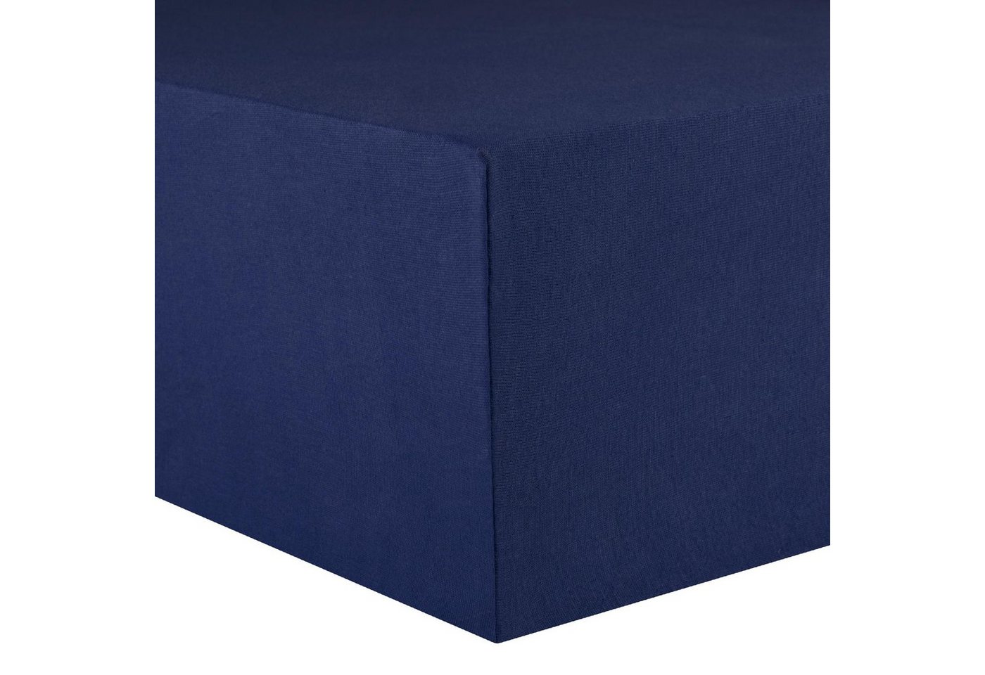 Spannbettlaken Lucina Spannbetttuch Jersey 90x200-100x200cm dunkelblau, CelinaTex, Baumwolle, (1 Stück), bügelfrei,faltenfreier Sitz,formstabil und dauerelastisch von CelinaTex