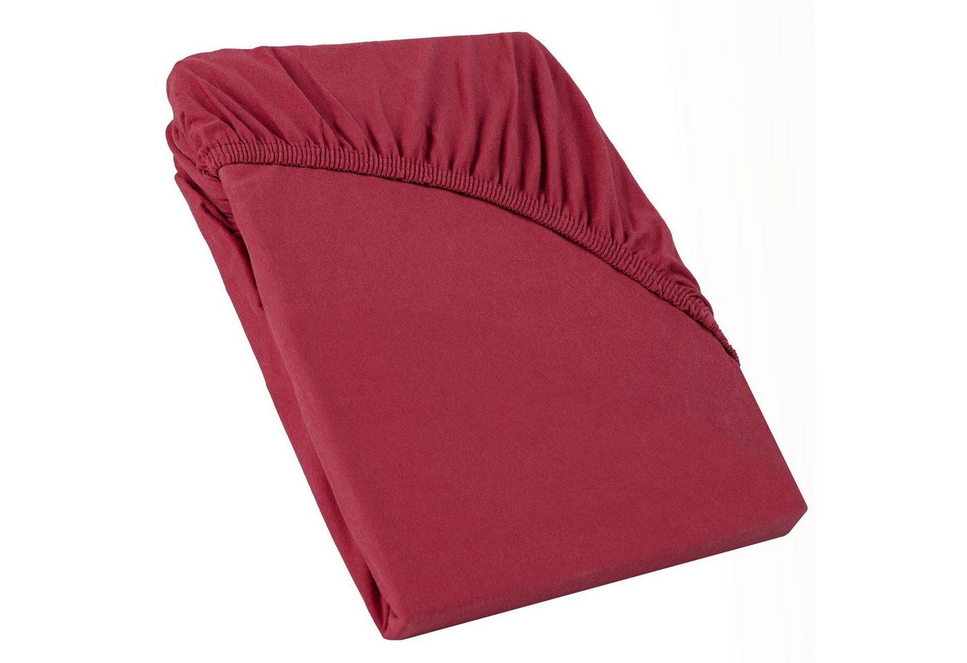 Spannbettlaken Perla Topper Laken Jersey 90x200-100x200cm bordeaux, CelinaTex, Baumwolle, (1 Stück), bügelfrei,faltenfreier Sitz,formstabil und dauerelastisch von CelinaTex