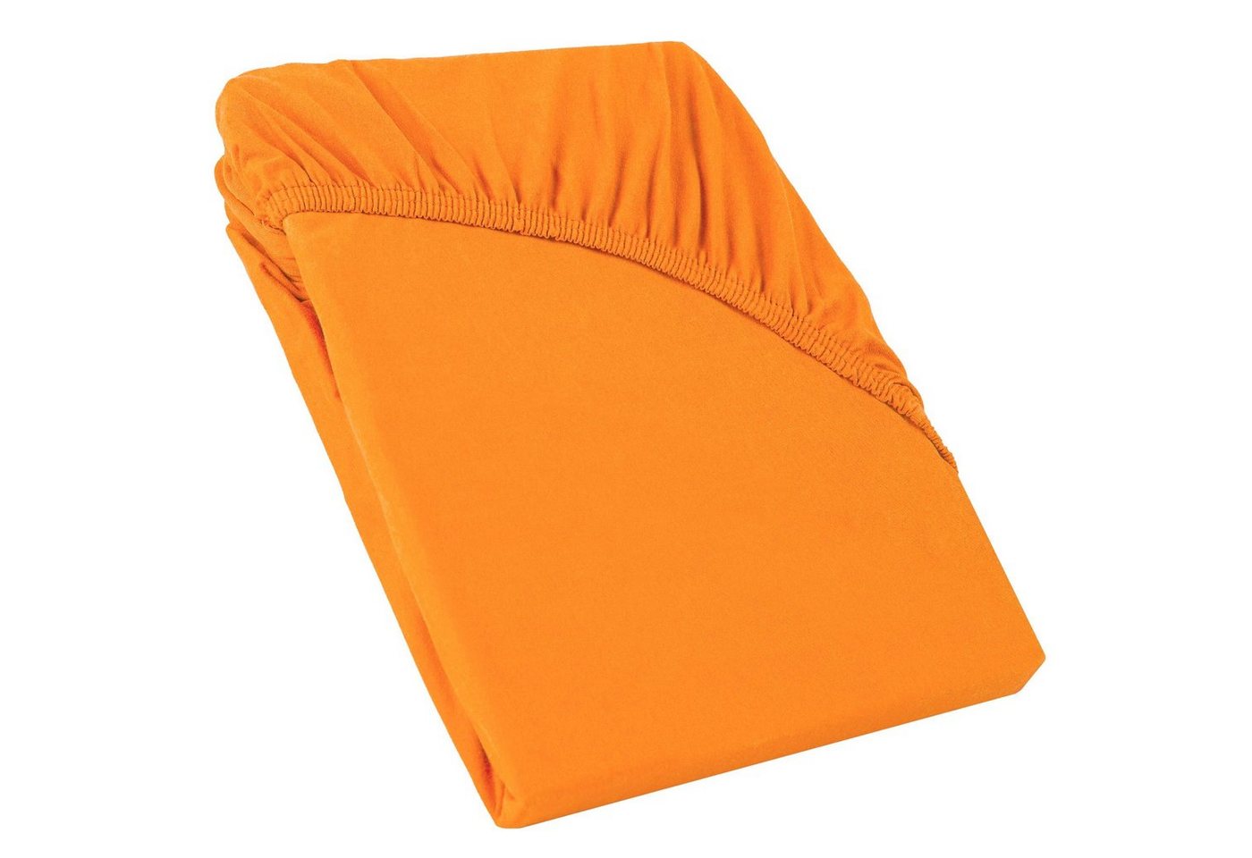 Spannbettlaken Perla Topper Laken Jersey 90x200-100x200cm orange, CelinaTex, Baumwolle, (1 Stück), bügelfrei,faltenfreier Sitz,formstabil und dauerelastisch von CelinaTex