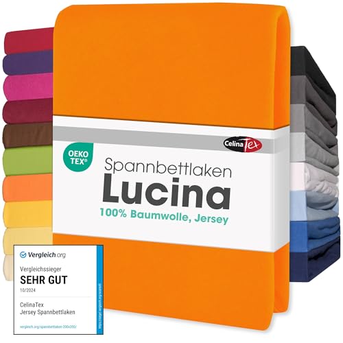 CelinaTex Jersey Topper Spannbettlaken Lucina Doppelpack 90x200-100x200cm orange 100% Baumwolle gekämmt bis 12cm Matratzenhöhe Spannbettbezug, Leintuch, Bettlaken, elastisch, Strech, Oeko-Tex CelinaTex Jersey Topper Spannbettlaken Lucina Doppelpack 90x200-100x200cm orange 100% Baumwolle gekämmt bis 12cm Matratzenhöhe Spannbettbezug, Leintuch, Bettlaken, elastisch, Strech, Oeko-Tex von CelinaTex