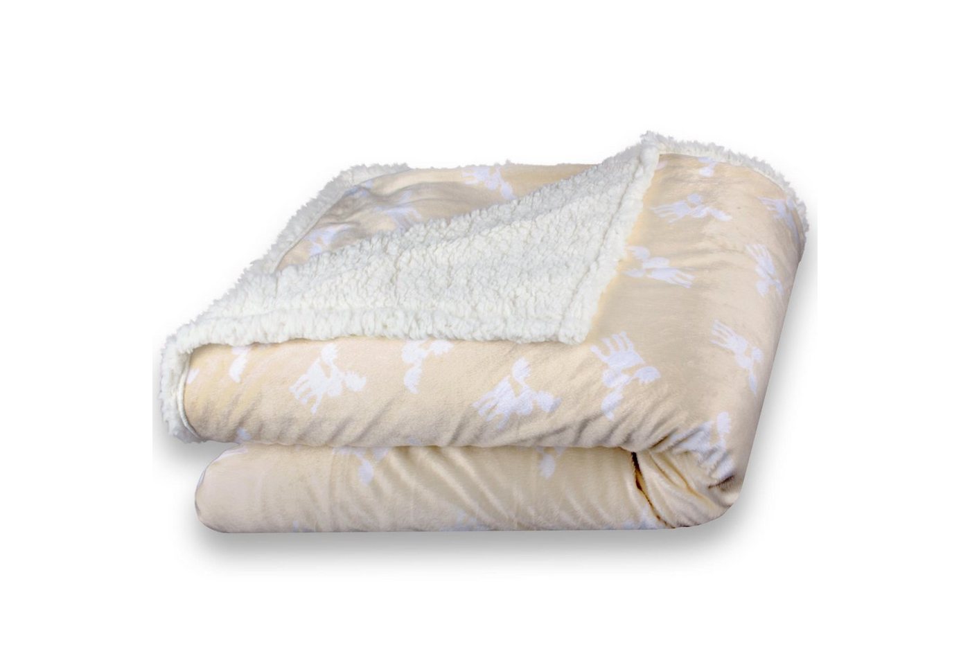 Wohndecke Fantasia Kuscheldecke Doubleface Flausch 150x200cm Rudy beige, CelinaTex, allergikergeeignet,bügelfrei,flauschig,kuschelweich,mollig warm von CelinaTex