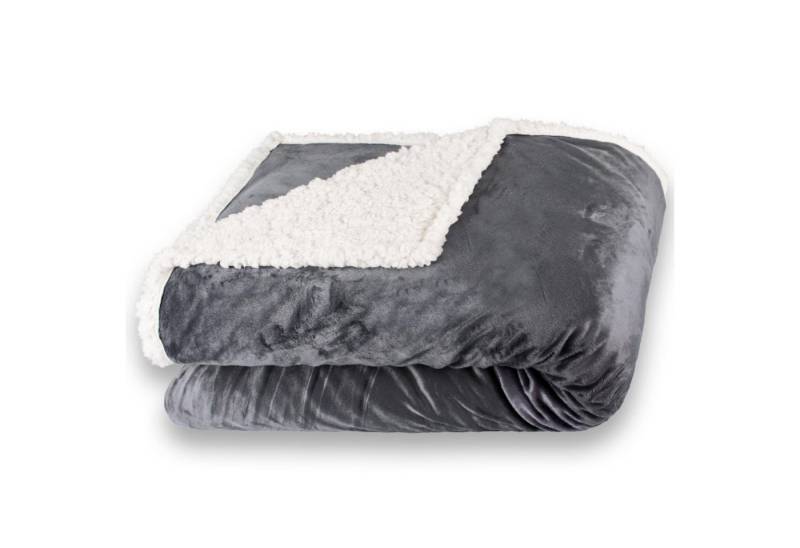 Wohndecke Fantasia Kuscheldecke Doubleface Flausch XXL 220x240cm Sandy grau, CelinaTex, allergikergeeignet,bügelfrei,flauschig,kuschelweich,mollig warm von CelinaTex