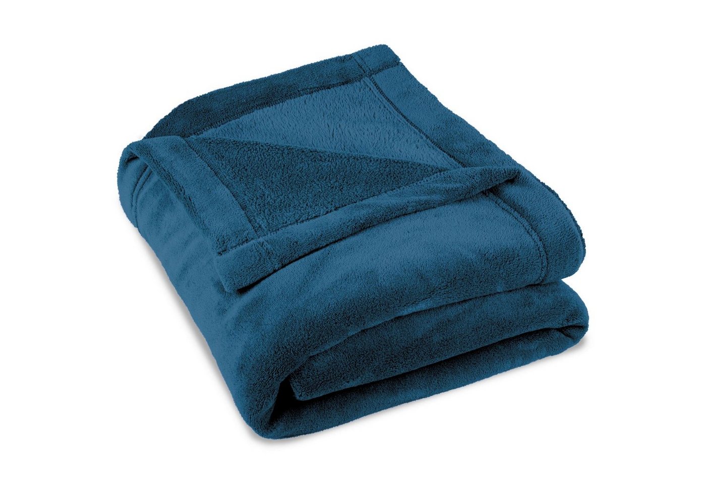 Wohndecke Montreal Kuscheldecke Tagesdecke Fleece Decke 150x200cm blau, CelinaTex, allergikergeeignet,bügelfrei,dezenter Glanz,kuschelweich,mollig warm von CelinaTex