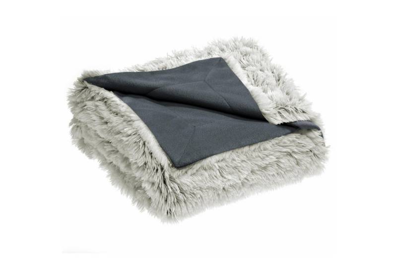 Wohndecke Shetland Kuscheldecke Tagesdecke Fleece Flausch 150x200cm creme/grau, CelinaTex, bügelfreiflauschigwarmweichWohnraumdekorationwaschbareffektvoll von CelinaTex