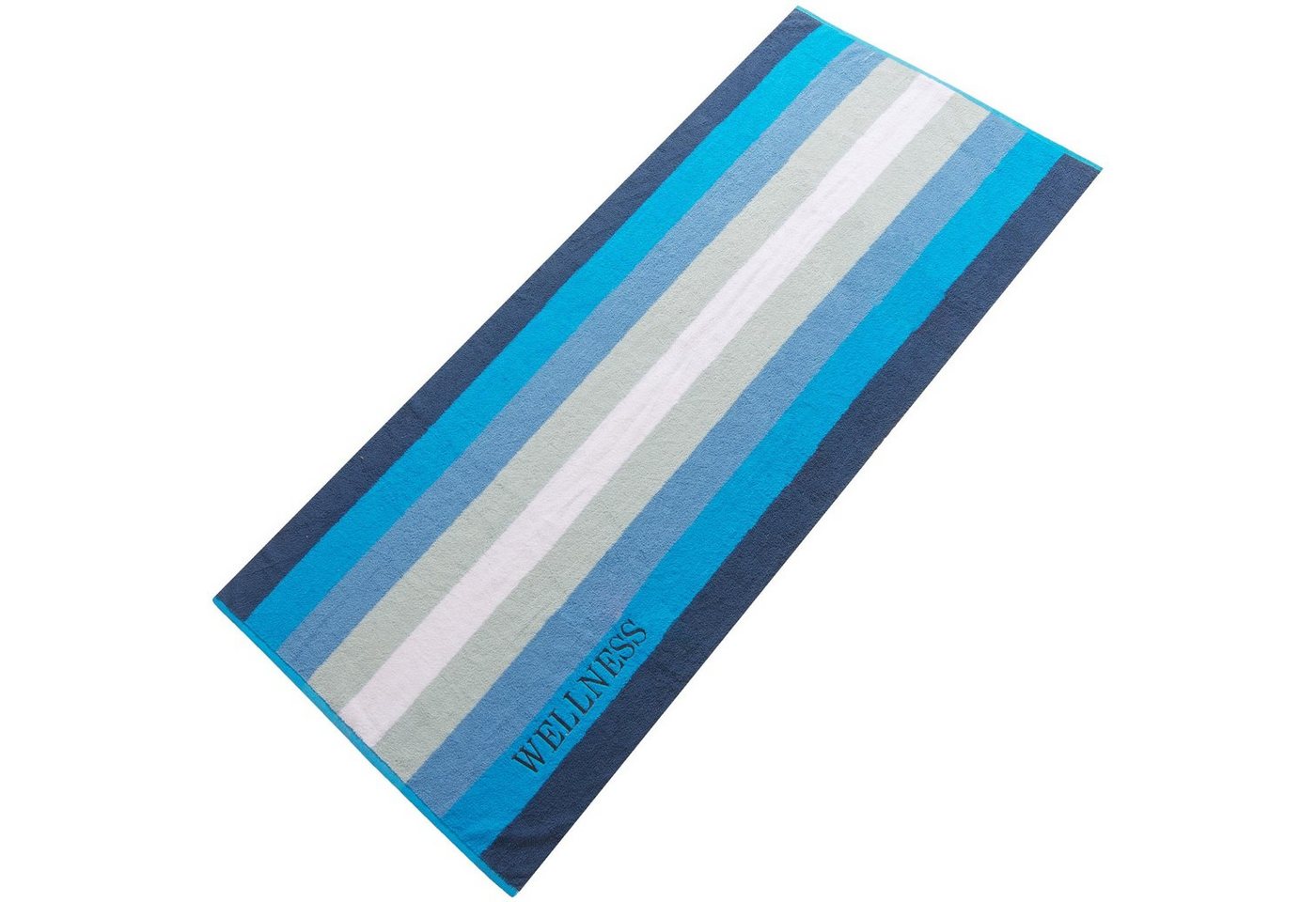 aqua-textil Saunatuch Wellness Strand Handtuch Frottee 80x200cm Streifen blau, Baumwolle (1-St), hautsympathisch,kuschelweich,langlebig,saugstark,strapazierfähig von CelinaTex