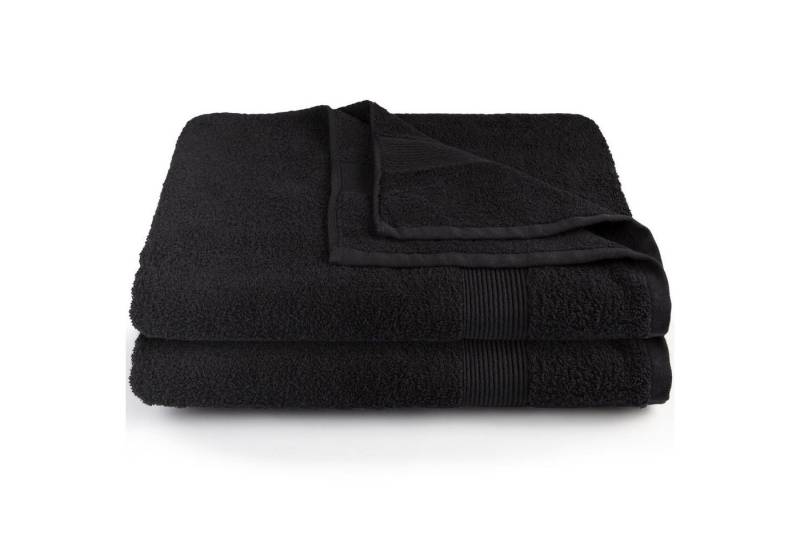 CelinaTex Saunatuch Bari Handtuch Strandlaken Frottee 2er Set 80x200cm schwarz, Baumwolle (2-St), bügelfreiformstabilhautsympathischkuschelweichlanglebigsaugstark von CelinaTex