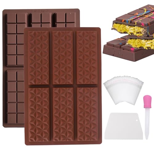 2 Stück Silikon Schokoladenform Dubai Schokolade form Schokoladenformen Silikon Dubai Schokoladenform Schokoladensilikonform in Lebensmittelqualität mit 6 Mulden, 100er-Beutel, Spatel 2 Stück Silikon Schokoladenform Dubai Schokolade form Schokoladenformen Silikon Dubai Schokoladenform Schokoladensilikonform in Lebensmittelqualität mit 6 Mulden, 100er-Beutel, Spatel von Celiodd